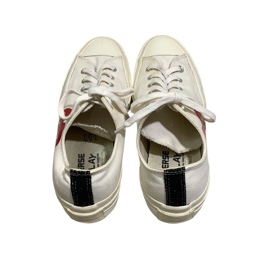 Come Des Garçons Play x Converse Chuck White and Black Sneakers with Red Heart - Picture 4 of 10